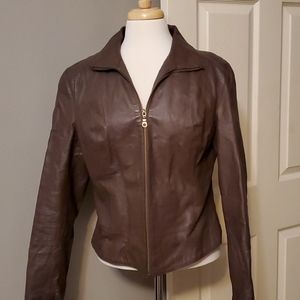 100% Leather Maroon Jacket